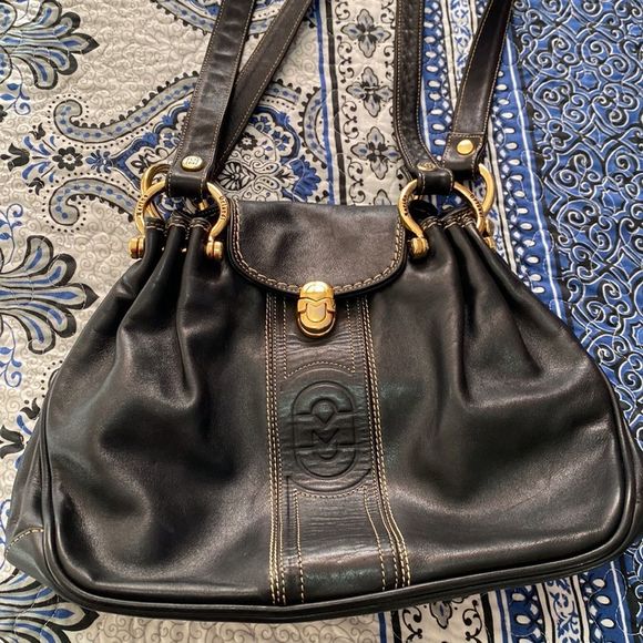 Marino Orlandi Black Soft Leather Shoulder Tote Bag Purse - Picture 16 of 16